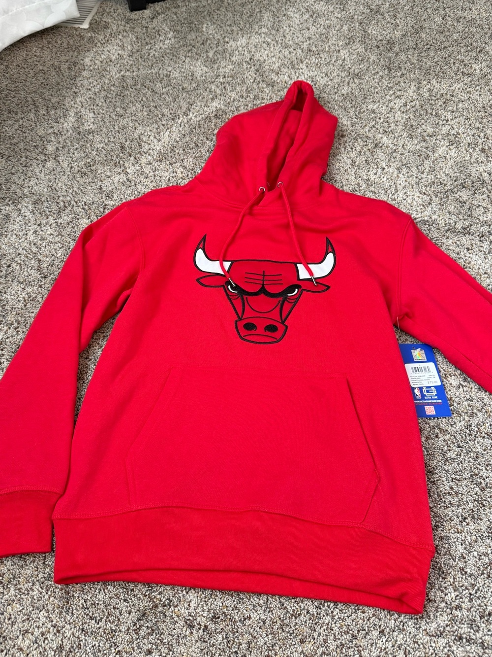 NWT NBA Chicago Bulls Red Men’s Court Classic Hoodie Sweatshirt - Size Small